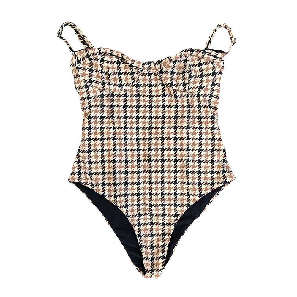HAIGHT Brown Houndstooth Swimsuit